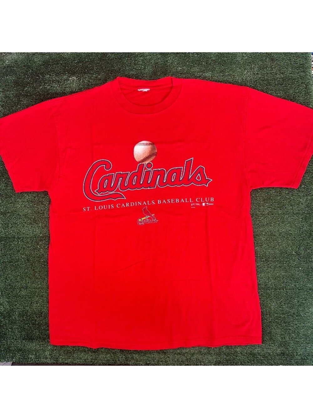Vintage Y2K MLB St. Louis Cardinals Baseball T-Shirt Red XL Bright Sporty 2000